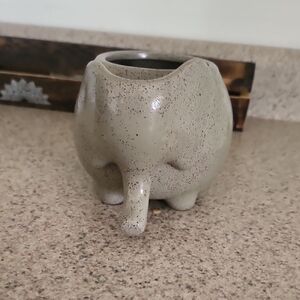 Elephant Shaped Gray Ceramic Coffee Cup